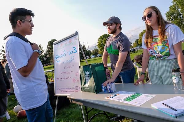 Eco Friendly Phoenix booth at UWGB Org Smorg event in Phoenix Park
